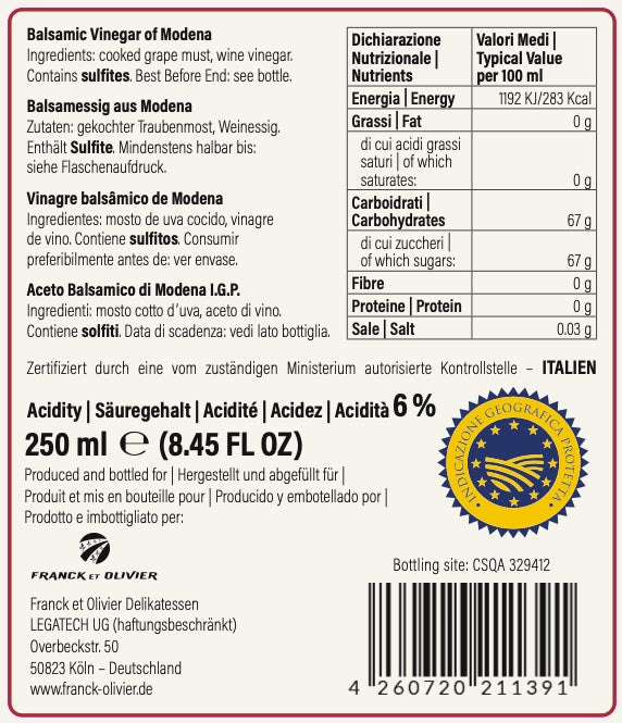 Aceto Balsamico di Modena I.G.P. Il Tesoro Platinum Label