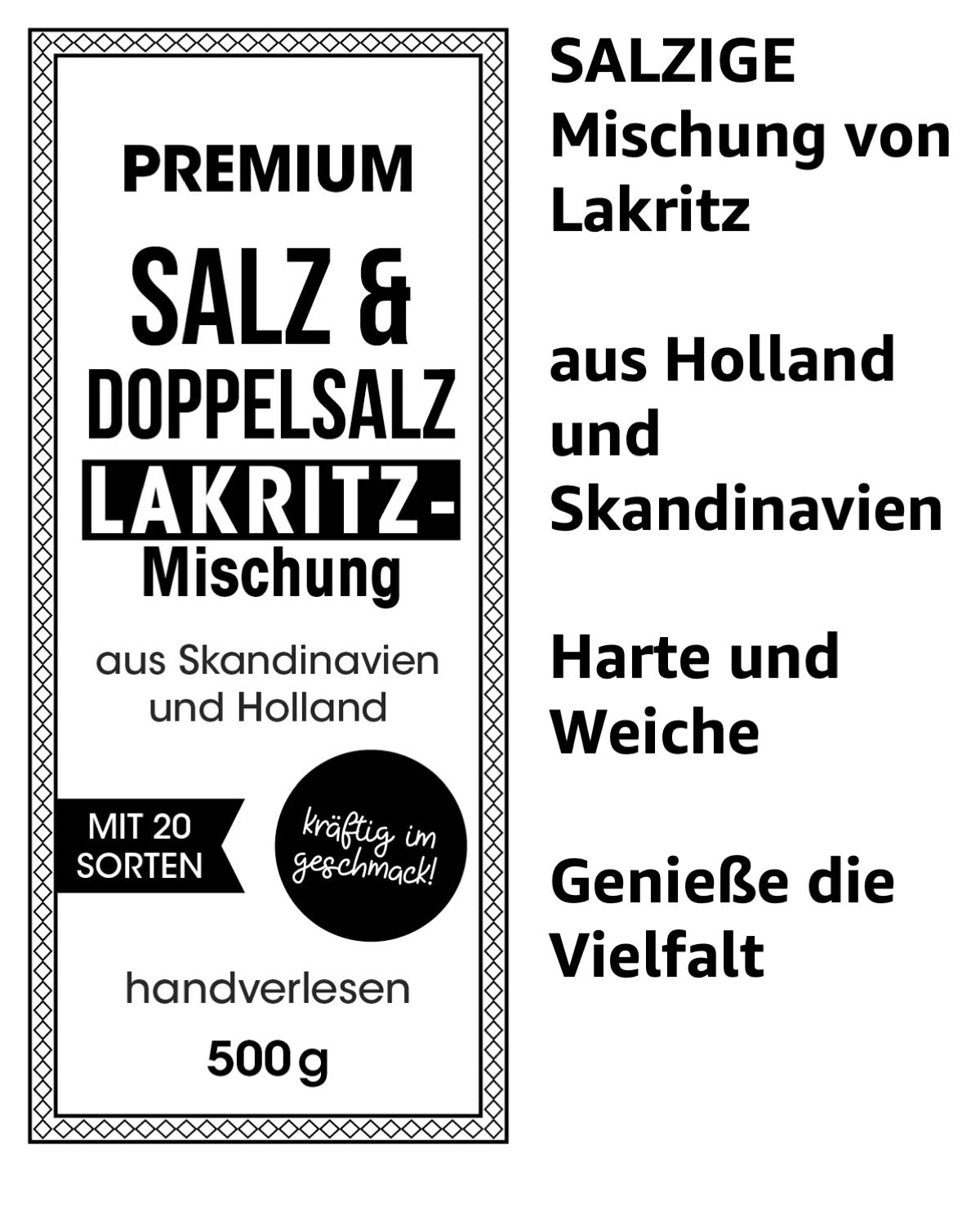 Handverlesene Lakritz-Spezialitäten "salzig" aus Skandinavien und Holland