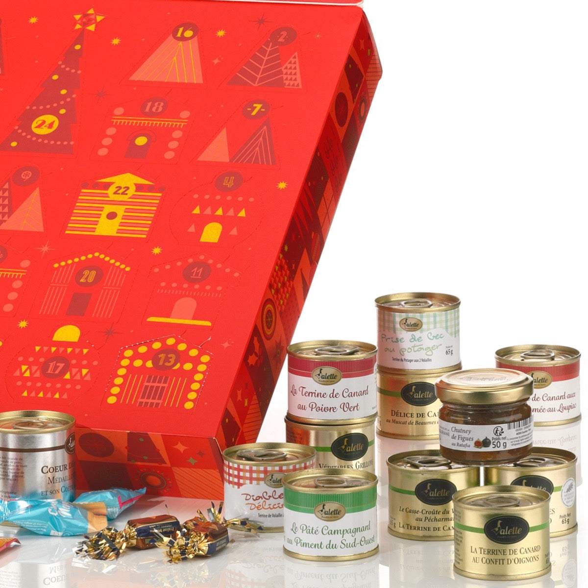 Luxus-Adventskalender 2025 Périgord in rot