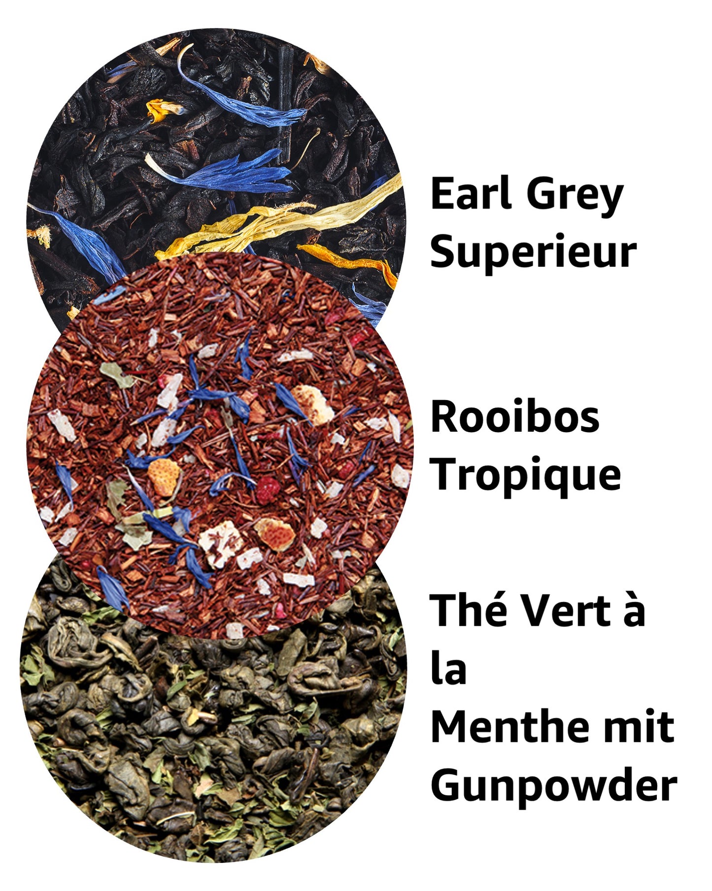 Tee-Geschenkset mit Earl Grey Superior, Rooibos & Grüner Tee a la Menthe