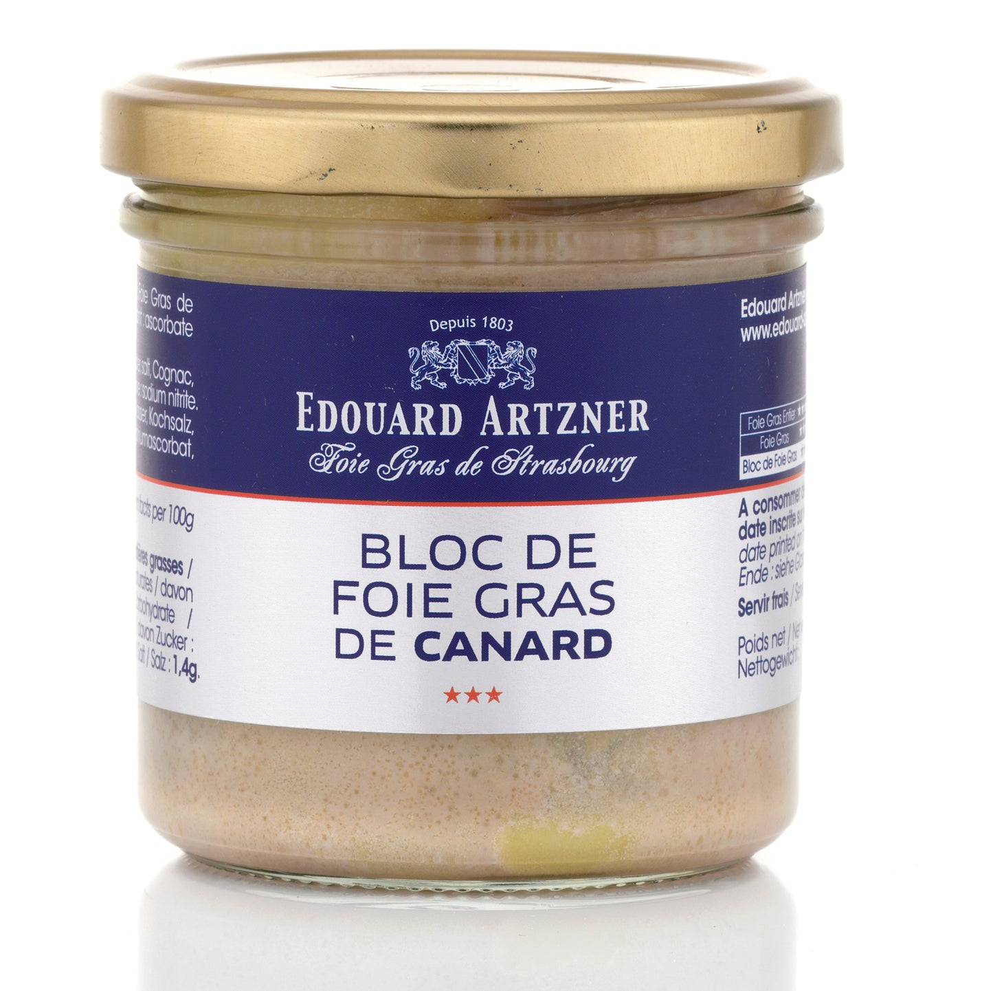 120 g di foie gras d'anatra Bloc de Foie Gras. Dall'Alsazia di Artzner