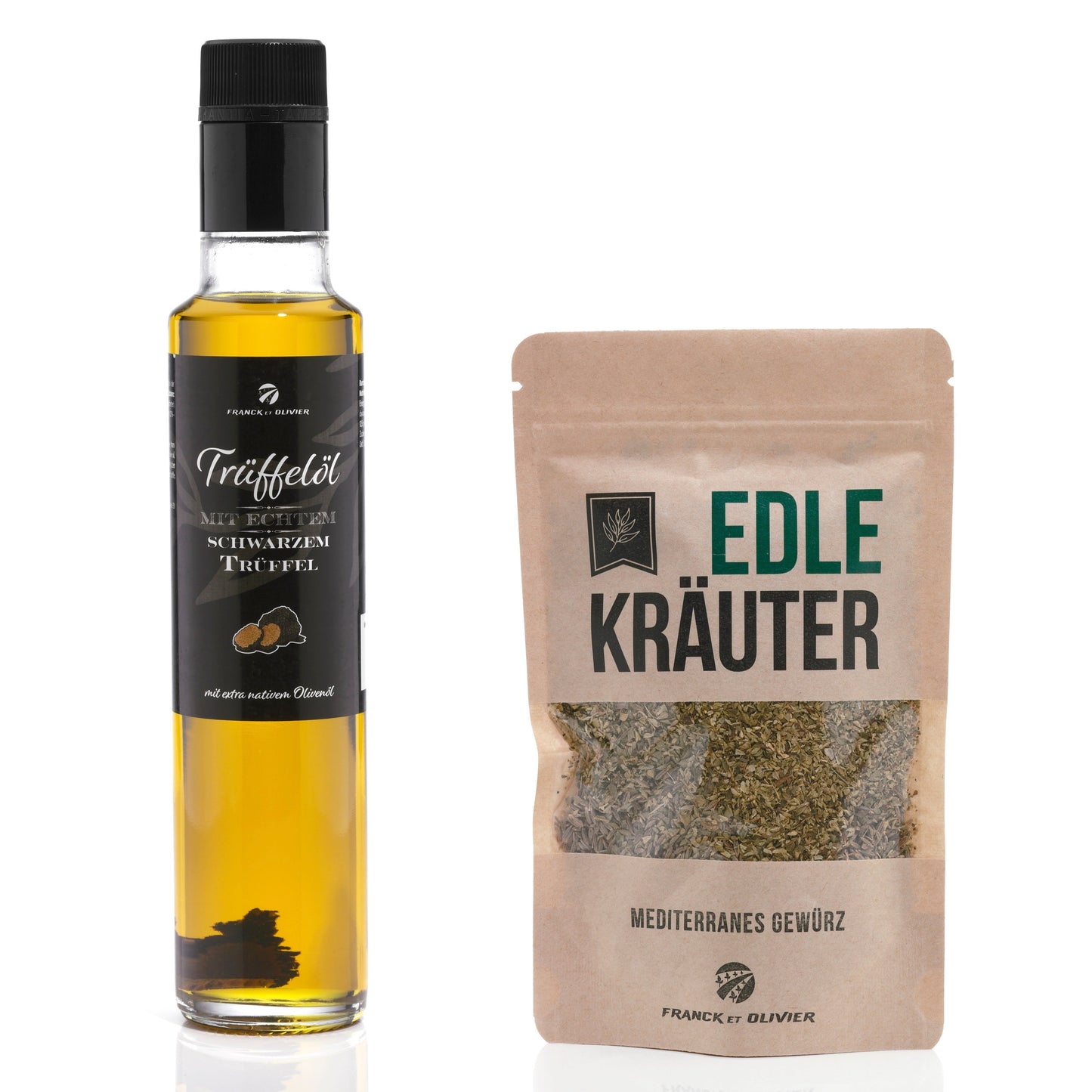 Echtes schwarzes Trüffelöl und Gewürzmischung "Edle Kräuter"