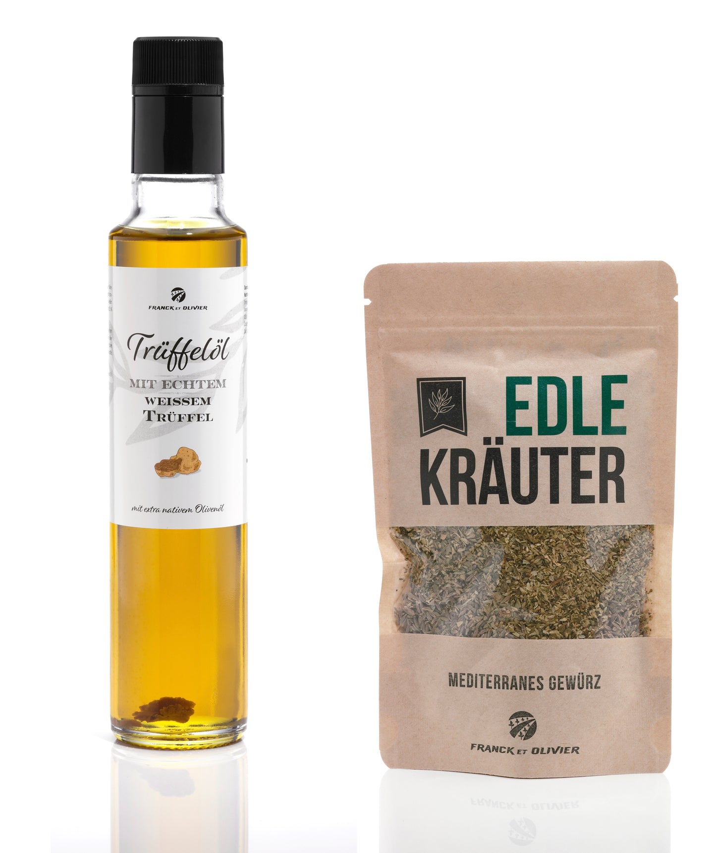 Echtes weißes Trüffelöl und Gewürzmischung "Edle Kräuter".