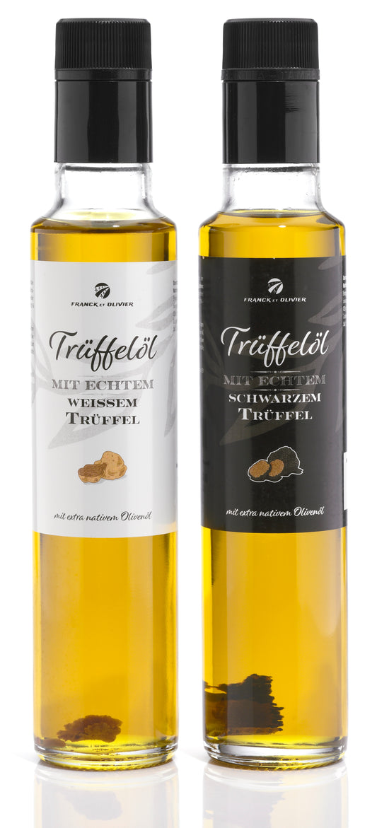 Trüffelöl-Set mit echtem schwarzen und weißen Trüffel