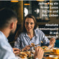 Paar beim Essen im Restaurant, Text: jeden Tag ein feiner Luxus, Premiumqualität aus Frankreich