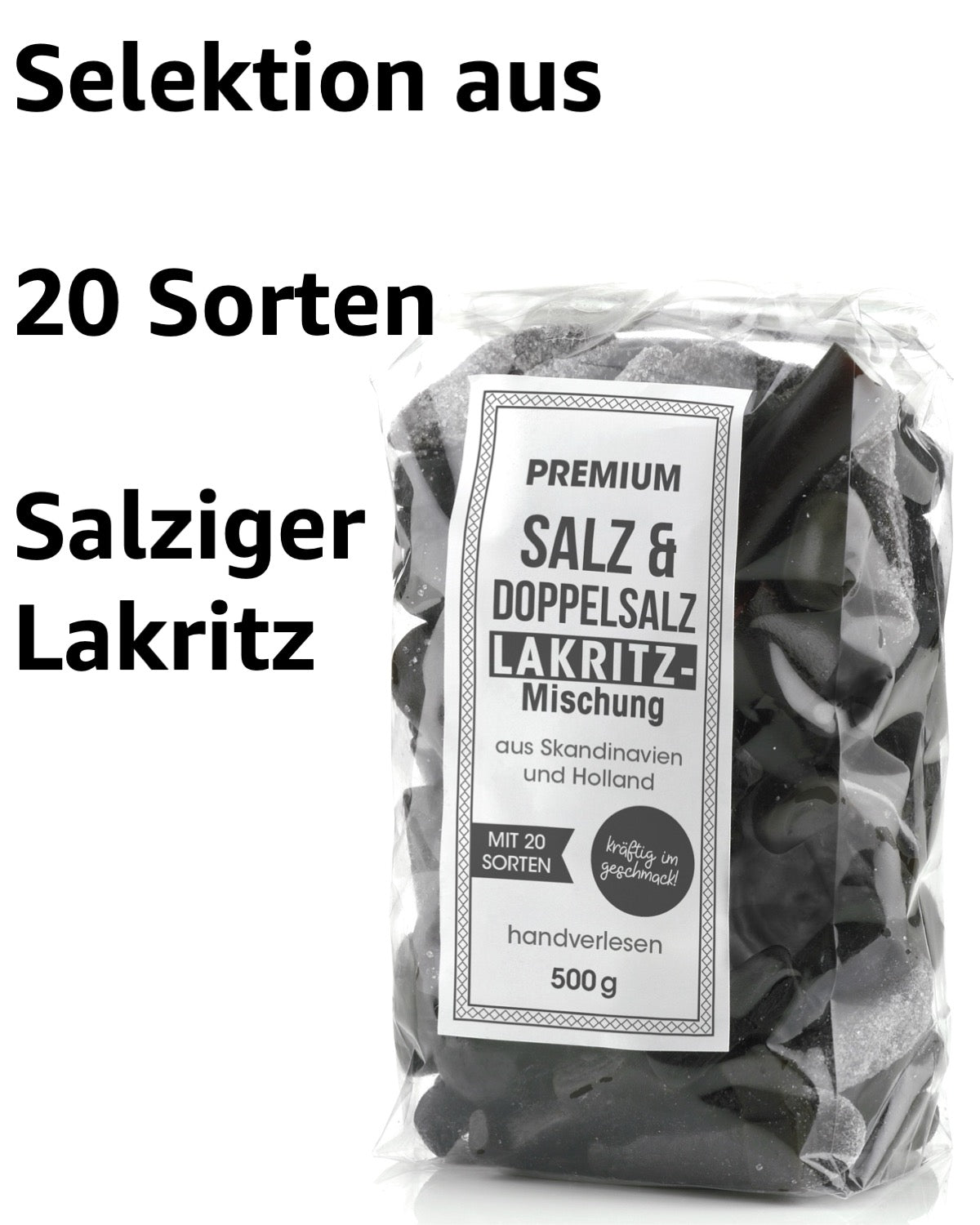 Handverlesene Lakritz-Spezialitäten "salzig" aus Skandinavien und Holland