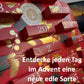Gourmet Tee-Adventskalender aus Frankreich. Design mit Goldschnitt