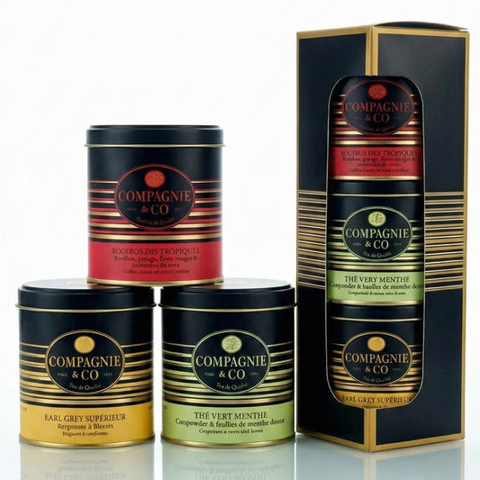 Tee-Geschenkset mit Earl Grey Superior, Rooibos & Grüner Tee a la Menthe