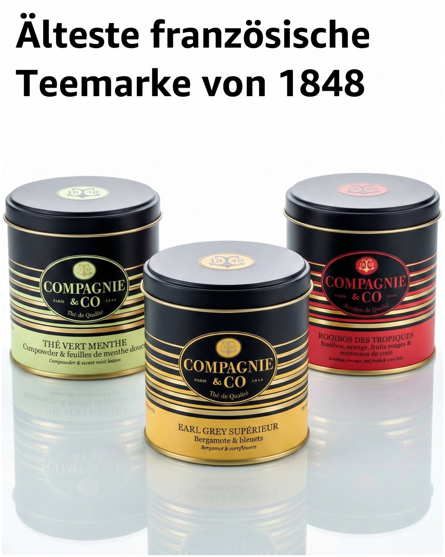 Tee-Geschenkset mit Earl Grey Superior, Rooibos & Grüner Tee a la Menthe
