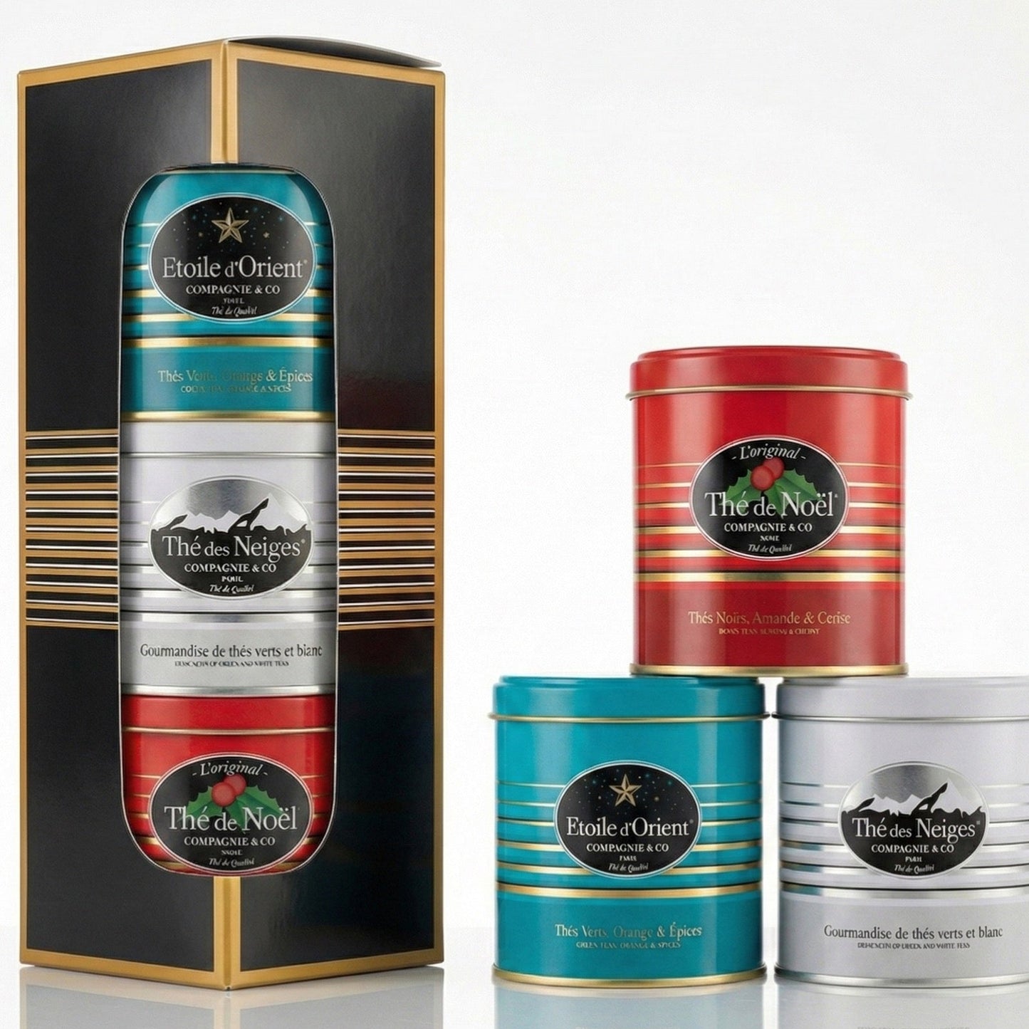 Tee-Geschenkset mit Weihnachtsteee, Thé des Neiges, Étoile d’Orient