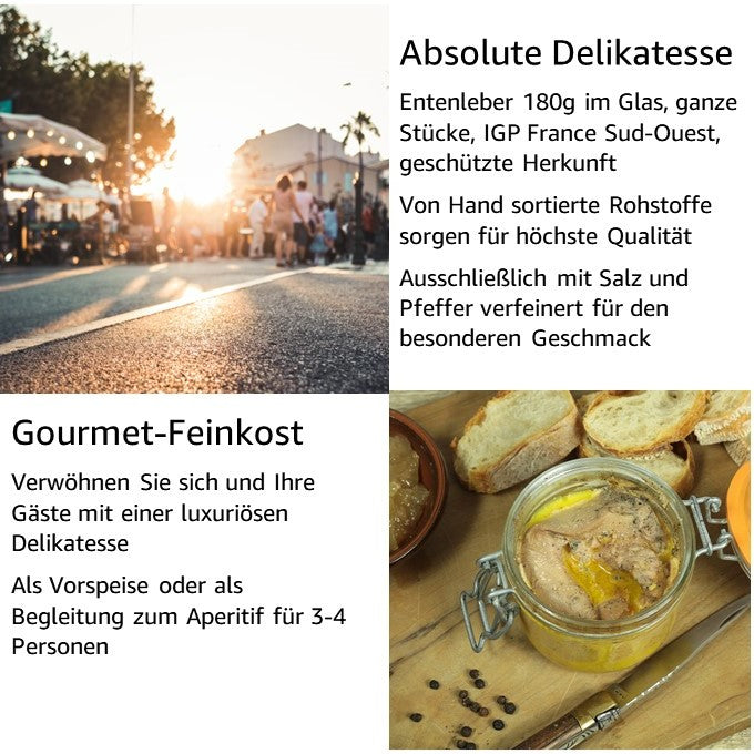 Entenstopfleber Foie Gras Entier de Canard. 180g im Glas IGP France Sud-Ouest