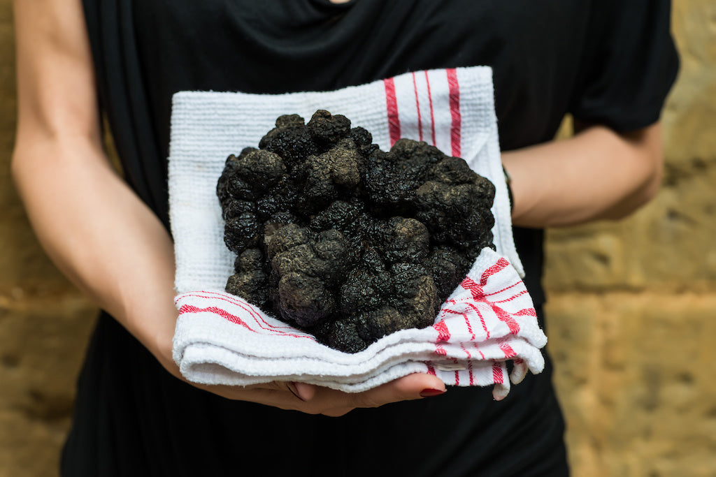 Truffle oil with real black truffle - based on extra virgin olive oil. For sauces and to refine dishes. Suitable for a vegan diet